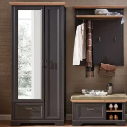 Wohnen Set Garderoben Einrichtung in Grau - Thumbs (dreiteilig)