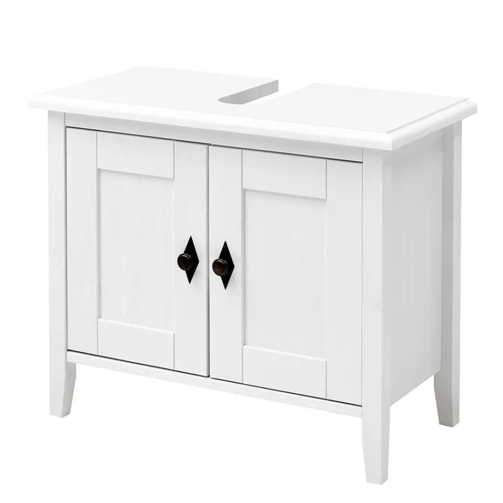 Wohnen Badezimmer Komplett*Set Landhaus Badmöbel aus Holz - Satumare (dreiteilig)