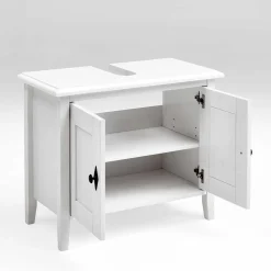 Wohnen Badezimmer Komplett*Set Landhaus Badmöbel aus Holz - Satumare (dreiteilig)