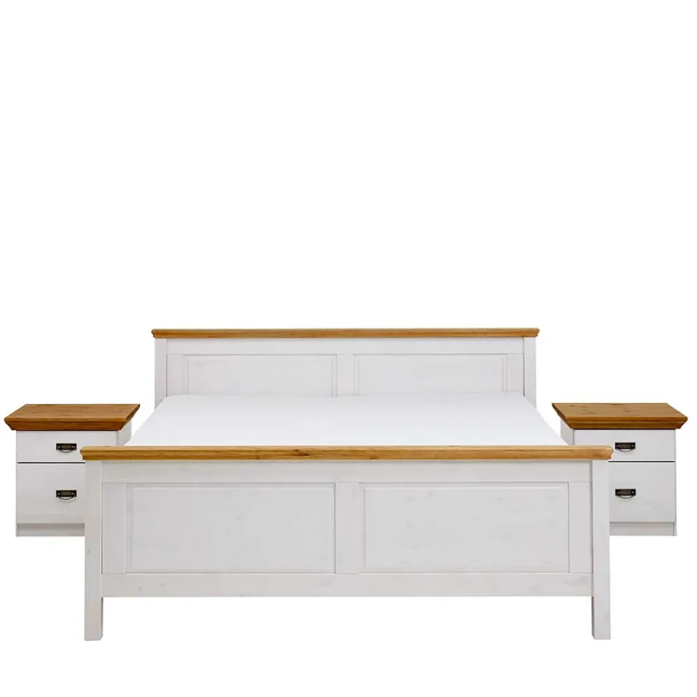 Wohnen Betten|Betten*Set Landhausbett & Nachtschränke - Sibiuta (dreiteilig)