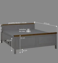 Wohnen Betten|Betten*Set Landhausbett & Nachtschränke - Sibiuta (dreiteilig)