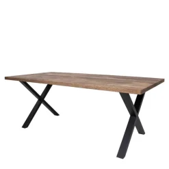 Wohnen Sitzgruppe|Küchen-Essgruppen*Set Loft X-Fuß Tisch & Tischsessel - Ghaz (siebenteilig)