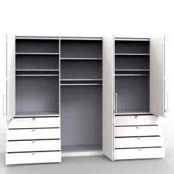 Wohnen Set Schlafzimmer in Hellgrau & Braun - Ocavado (vierteilig)