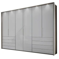 Wohnen Set Schlafzimmer in Hellgrau & Braun - Ocavado (vierteilig)