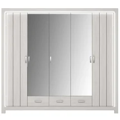 Wohnen Schlafzimmer Komplett*Set Schlafzimmer Möbel in Weiß Holz Optik - Ektado (vierteilig)