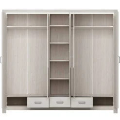 Wohnen Schlafzimmer Komplett*Set Schlafzimmer Möbel in Weiß Holz Optik - Ektado (vierteilig)