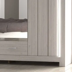 Wohnen Schlafzimmer Komplett*Set Schlafzimmer Möbel in Weiß Holz Optik - Ektado (vierteilig)