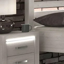 Wohnen Schlafzimmer Komplett*Set Schlafzimmer Möbel in Weiß Holz Optik - Ektado (vierteilig)