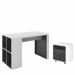 Wohnen Set Schreibtisch & Rollcontainer - Chrysa (zweiteilig)