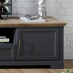 Wohnen Set TV Lowboard & Vitrine in Grau - Thumbs (zweiteilig)