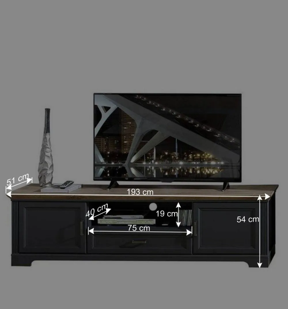 Wohnen Set TV Lowboard & Vitrine in Grau - Thumbs (zweiteilig)