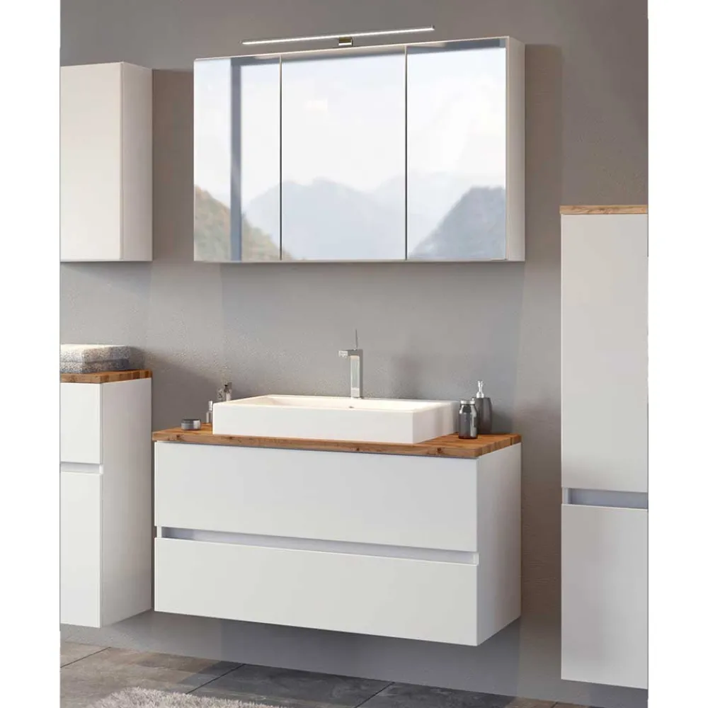 Wohnen Badezimmer Komplett*Set Waschkonsole und Spiegelschrank - Misbonas (zweiteilig)