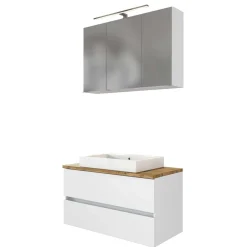 Wohnen Badezimmer Komplett*Set Waschkonsole und Spiegelschrank - Misbonas (zweiteilig)