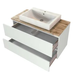 Wohnen Badezimmer Komplett*Set Waschkonsole und Spiegelschrank - Misbonas (zweiteilig)