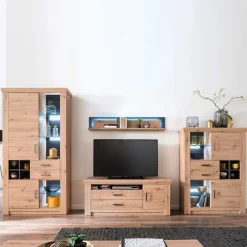 Wohnen Set Wohnmöbel in Dekor Eiche - Wykina (vierteilig)