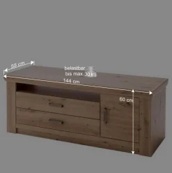 Wohnen Set Wohnmöbel in Dekor Eiche - Wykina (vierteilig)