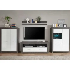 Wohnen Wohnwände|Wohnwand*Set Wohnzimmer Anbauwand zweifarbig - Istensa (vierteilig)