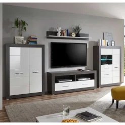 Wohnen Wohnwände|Wohnwand*Set Wohnzimmer Anbauwand zweifarbig - Istensa (vierteilig)