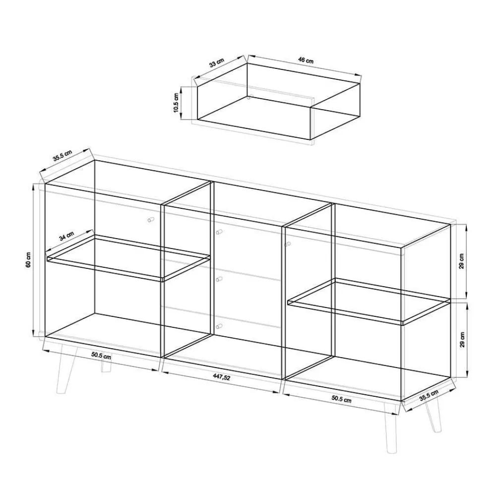 Wohnen Set Wohnzimmer Einrichtung zweifarbig - Cablos (fünfteilig)