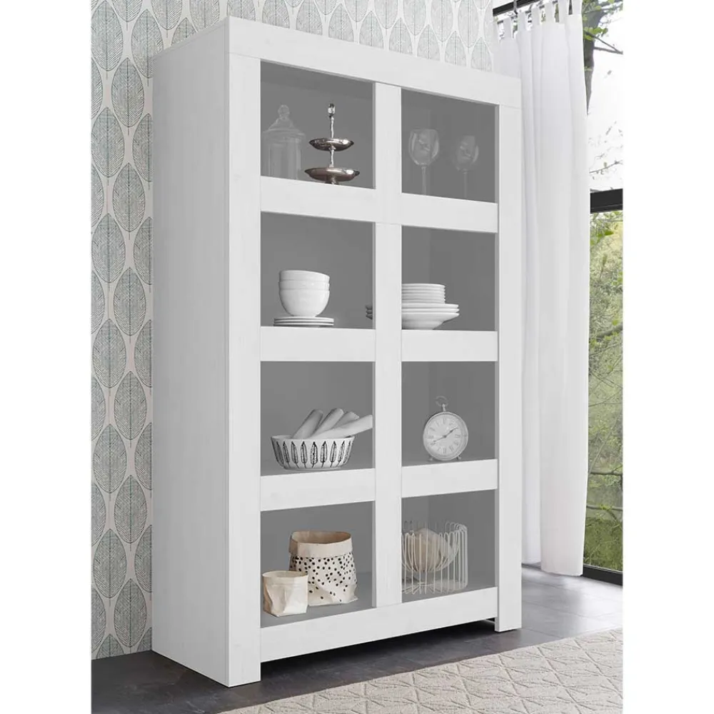 Wohnen Wohnzimmer Komplett*Set Wohnzimmer-Möbel in Weiß lackiert - Mikes (vierteilig)