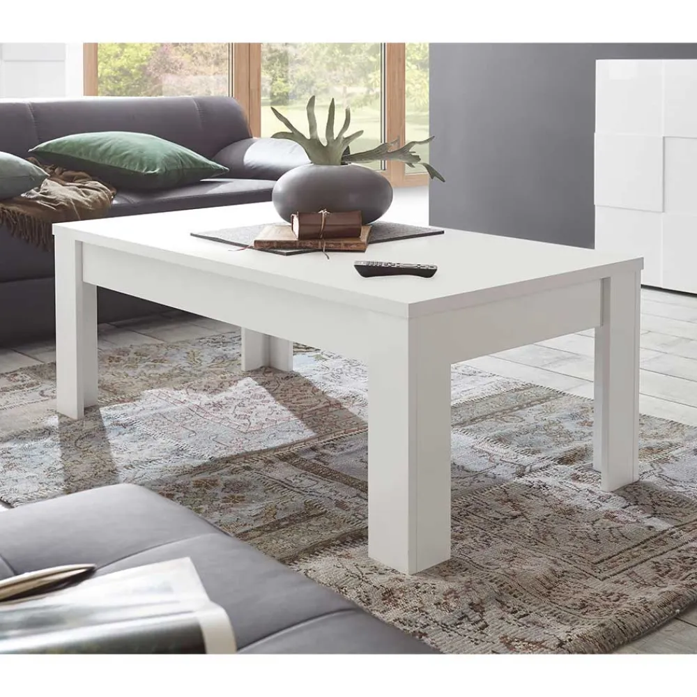 Wohnen Wohnzimmer Komplett*Set Wohnzimmer-Möbel in Weiß lackiert - Mikes (vierteilig)