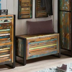 Wohnen Shabby Chic Bank mit Schuhaufbewahrung - Vosbadus