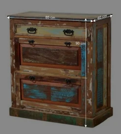 Wohnen Shabby Chic Dielenmöbel Set - Jamaica (fünfteilig)