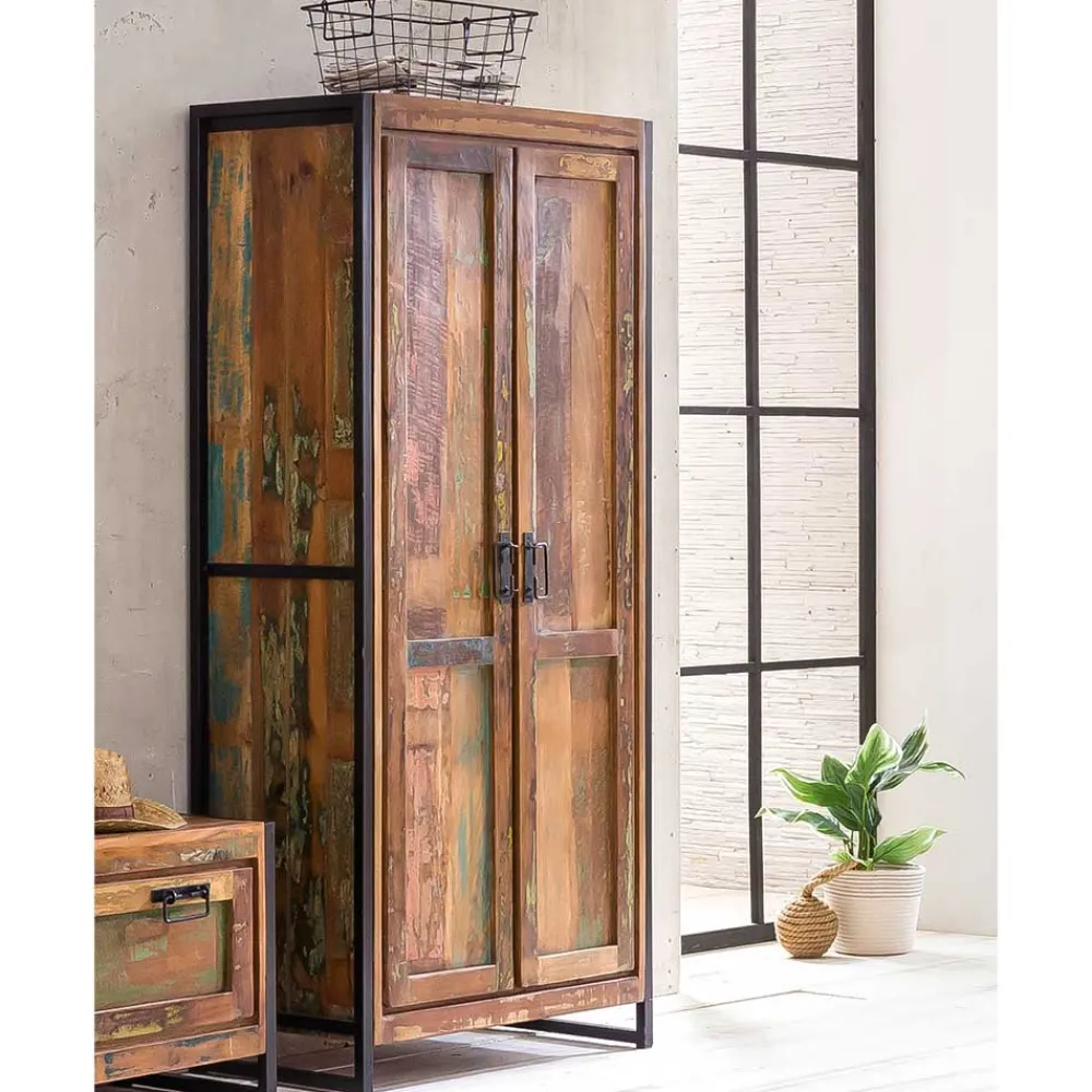 Wohnen Designermöbel|Shabby Chic Möbel*Shabby Chic Dielenschrank aus Recyclingholz - Ensley