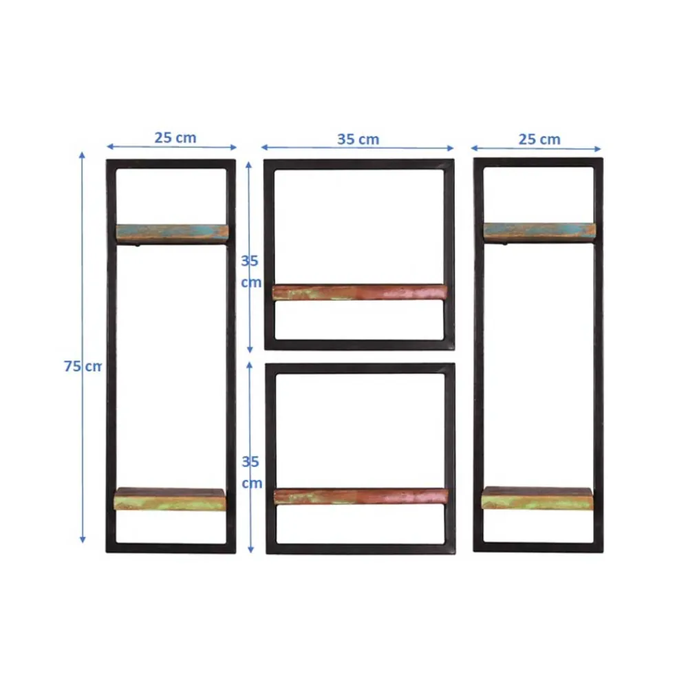 Wohnen Designermöbel|Shabby Chic Möbel*Shabby Chic Hängeregale Set - Jamaica (vierteilig)