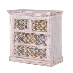 Wohnen Shabby Chic Kommode in Antikweiß - Mirell