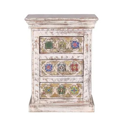 Wohnen Shabby Chic Nachtkommode in Antikweiß - Mirell