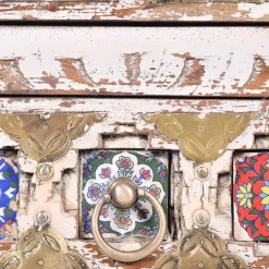 Wohnen Shabby Chic Nachtkommode in Antikweiß - Mirell