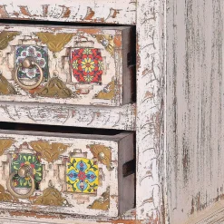 Wohnen Shabby Chic Nachtkommode in Antikweiß - Mirell