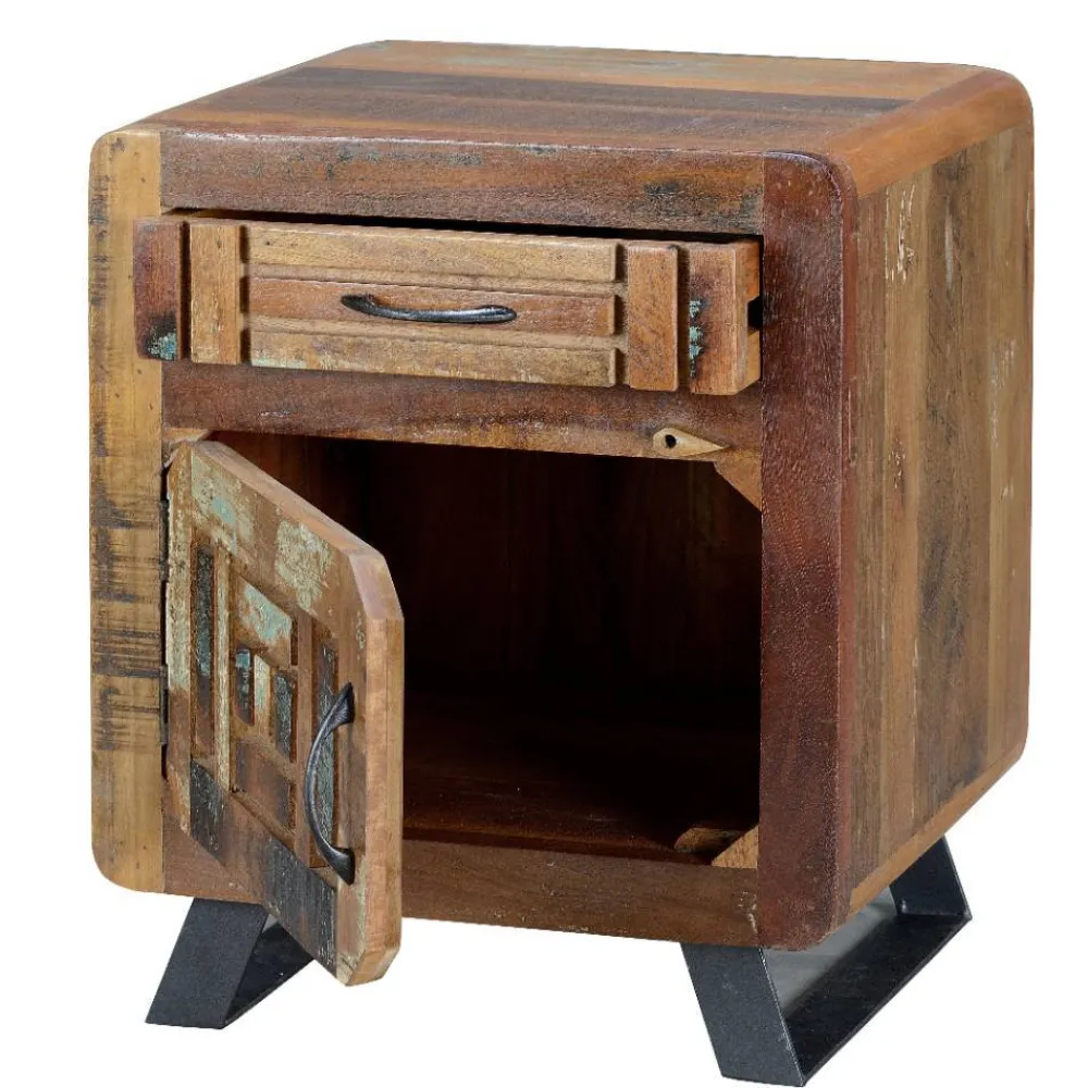 Wohnen Shabby Chic Nachtkommode aus Recyclingholz - Tunar