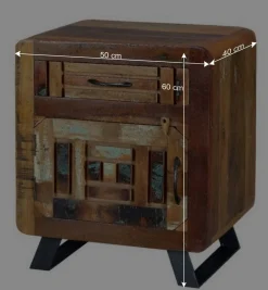 Wohnen Shabby Chic Nachtkommode aus Recyclingholz - Tunar