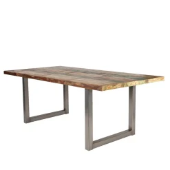 Wohnen Shabby Chic Recyclingholz Tisch Formosia mit Stahl Bügelgestell