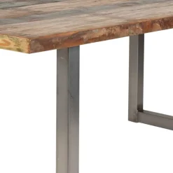 Wohnen Shabby Chic Recyclingholz Tisch Formosia mit Stahl Bügelgestell