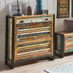 Wohnen Shabby Chic Schuhschrank aus Recyclingholz - Vosbadus