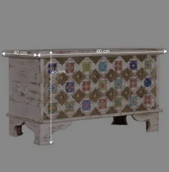 Wohnen Shabby Chic Truhe in Antikweiß - Mirell