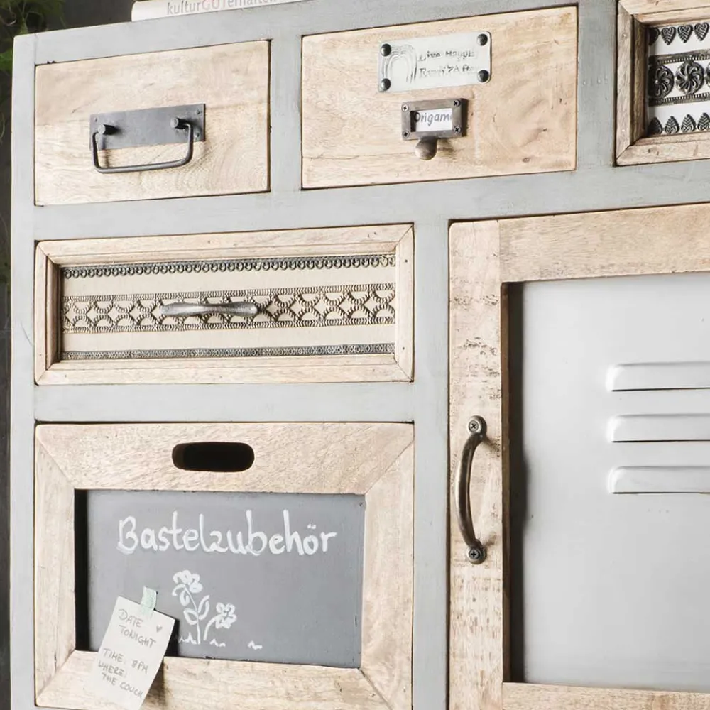 Wohnen Küchenschränke|Landhausmöbel*Shabby Design Highboard aus Recyclingholz - Nuro