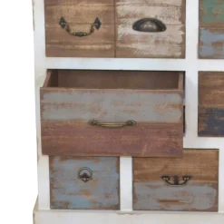 Wohnen Shabby Design Kommode Leona in Weiß Bunt