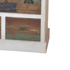 Wohnen Shabby Design Kommode Leona in Weiß Bunt