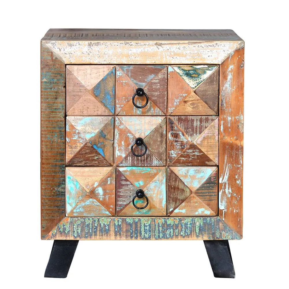 Wohnen Nachttische|Shabby Chic Möbel*Shabby Design Nachtkommode aus Recyclingholz - Zeremonia