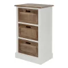 Wohnen Nachttische|Shabby Chic Möbel*Shabby Nachtkommode Benet in Weiß Holz