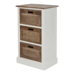 Wohnen Nachttische|Shabby Chic Möbel*Shabby Nachtkommode Benet in Weiß Holz
