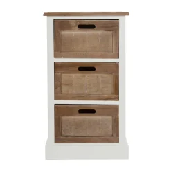 Wohnen Nachttische|Shabby Chic Möbel*Shabby Nachtkommode Benet in Weiß Holz