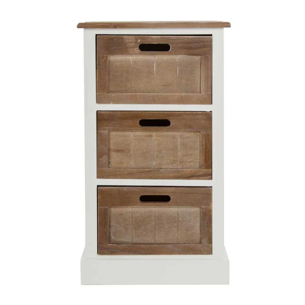 Wohnen Nachttische|Shabby Chic Möbel*Shabby Nachtkommode Benet in Weiß Holz