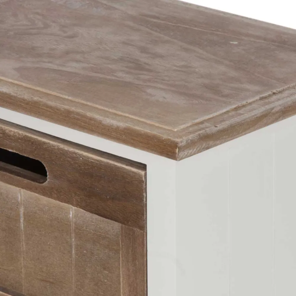 Wohnen Nachttische|Shabby Chic Möbel*Shabby Nachtkommode Benet in Weiß Holz