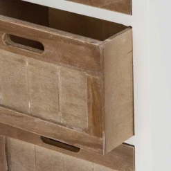 Wohnen Nachttische|Shabby Chic Möbel*Shabby Nachtkommode Benet in Weiß Holz