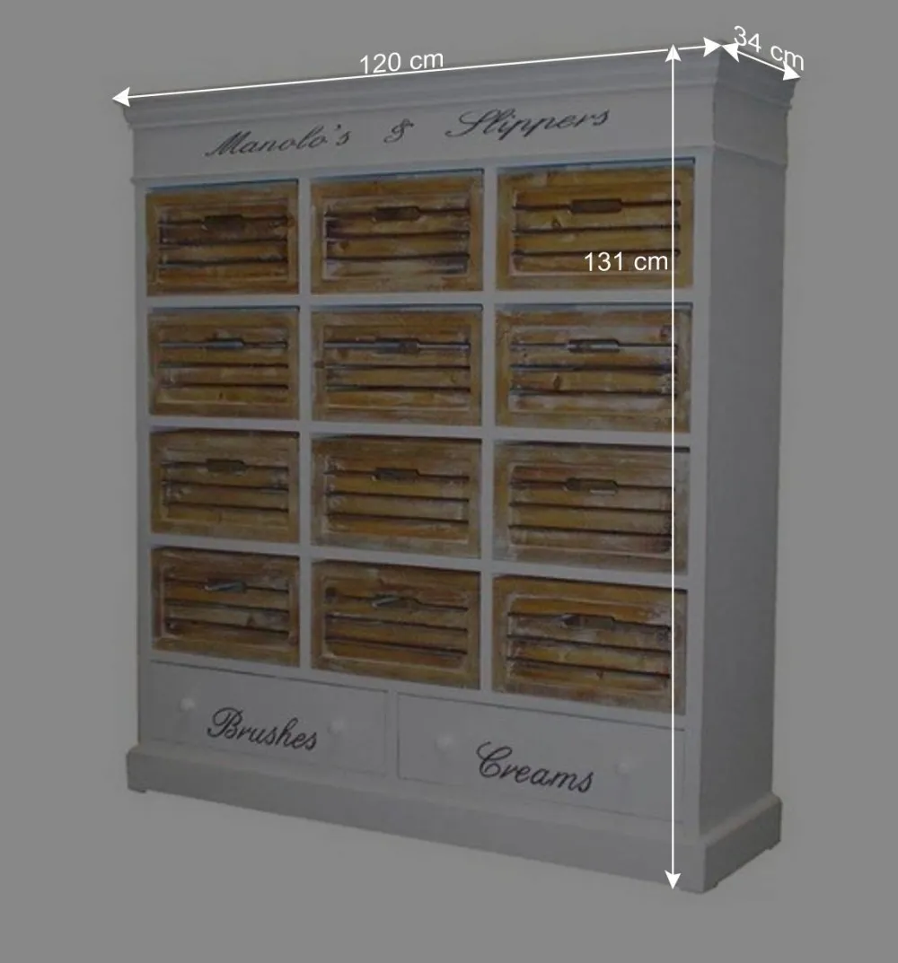 Wohnen Vintage Möbel|Schuhschränke*Shabby Schuhschrank Calavon in Weiß